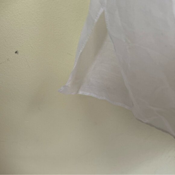 Tahari NEW ELISE Silk Cotton Ruffle Blouse Top Lightweight Sheer Slits Neutral S - Picture 10 of 15